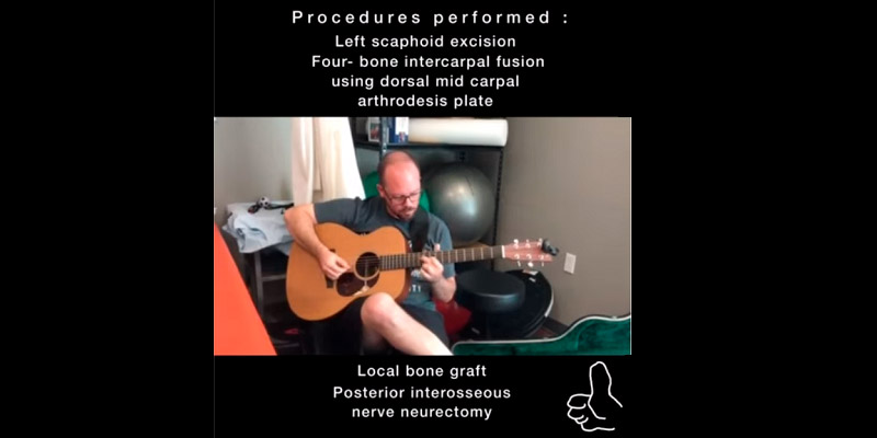 Prior to this procedure our patient couldn’t play his guitar due to pain, Check him out now!
